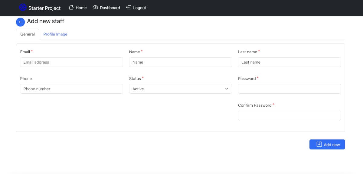 Starter Project React .NET Core